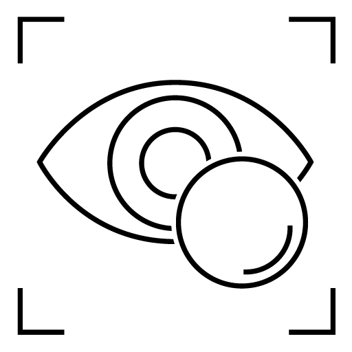 Icon eye with contact lens in front of it.