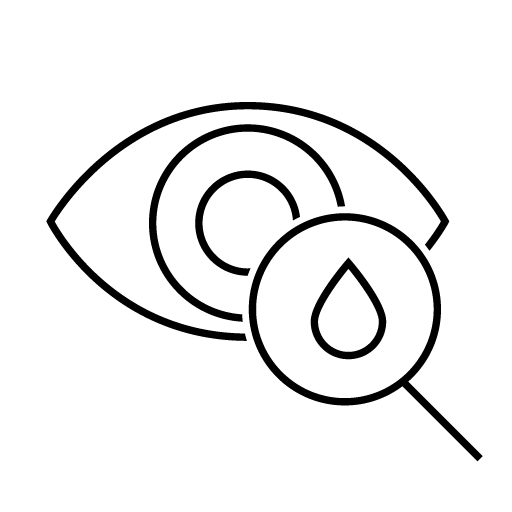 Icon eye with waterdrop in front of it.